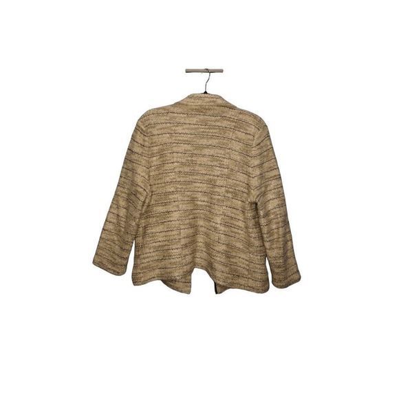 Lucky Brand Tweed Side Zip Blazer Jacket Size Large Cream Black Full Zip - Picture 2 of 6